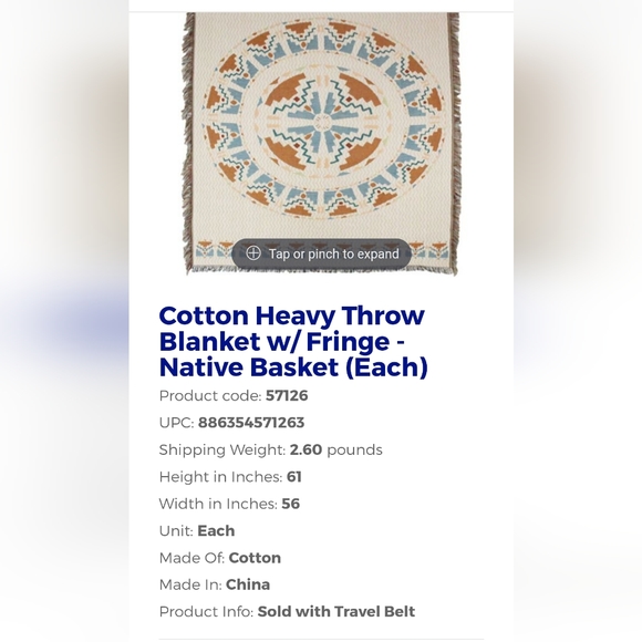 Knitting Blanket W/I Handle - Bohemian Style - Picture 2 of 5